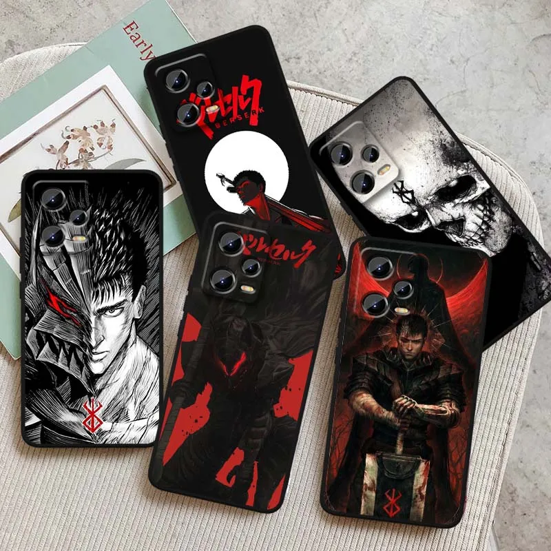 

Anime B-Berserk passion Phone Case For Xiaomi Redmi Note 14 13 12 12S 11E 11 11S 11T Pro Plus 4G 5G Black Soft TPU Cover