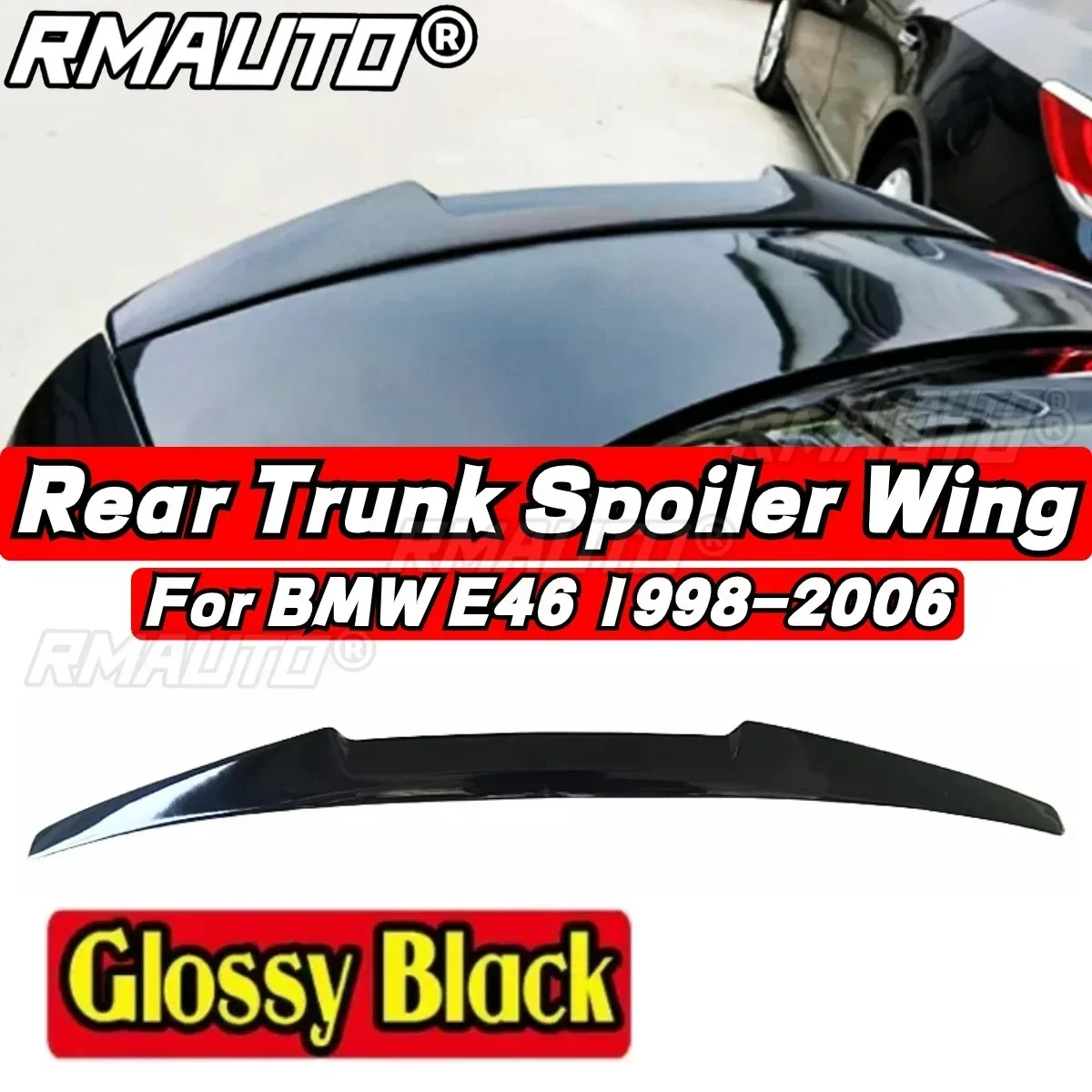 Car Rear Trunk Spoiler M4 Style Car Rear Spoiler Wing Exterior Part For BMW 3 Series E46 1998-2006 Modification Part