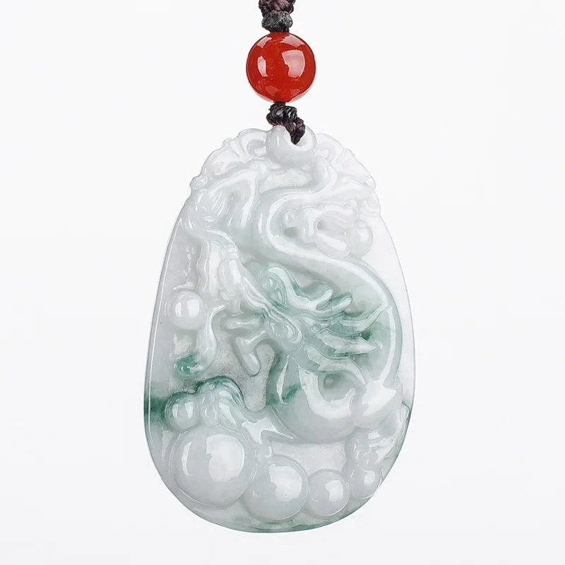 Hot Selling Natural Hand-carve Jade Dragon Brand  Necklace Pendant Fashion Jewelry Accessories Men Women Luck Gifts