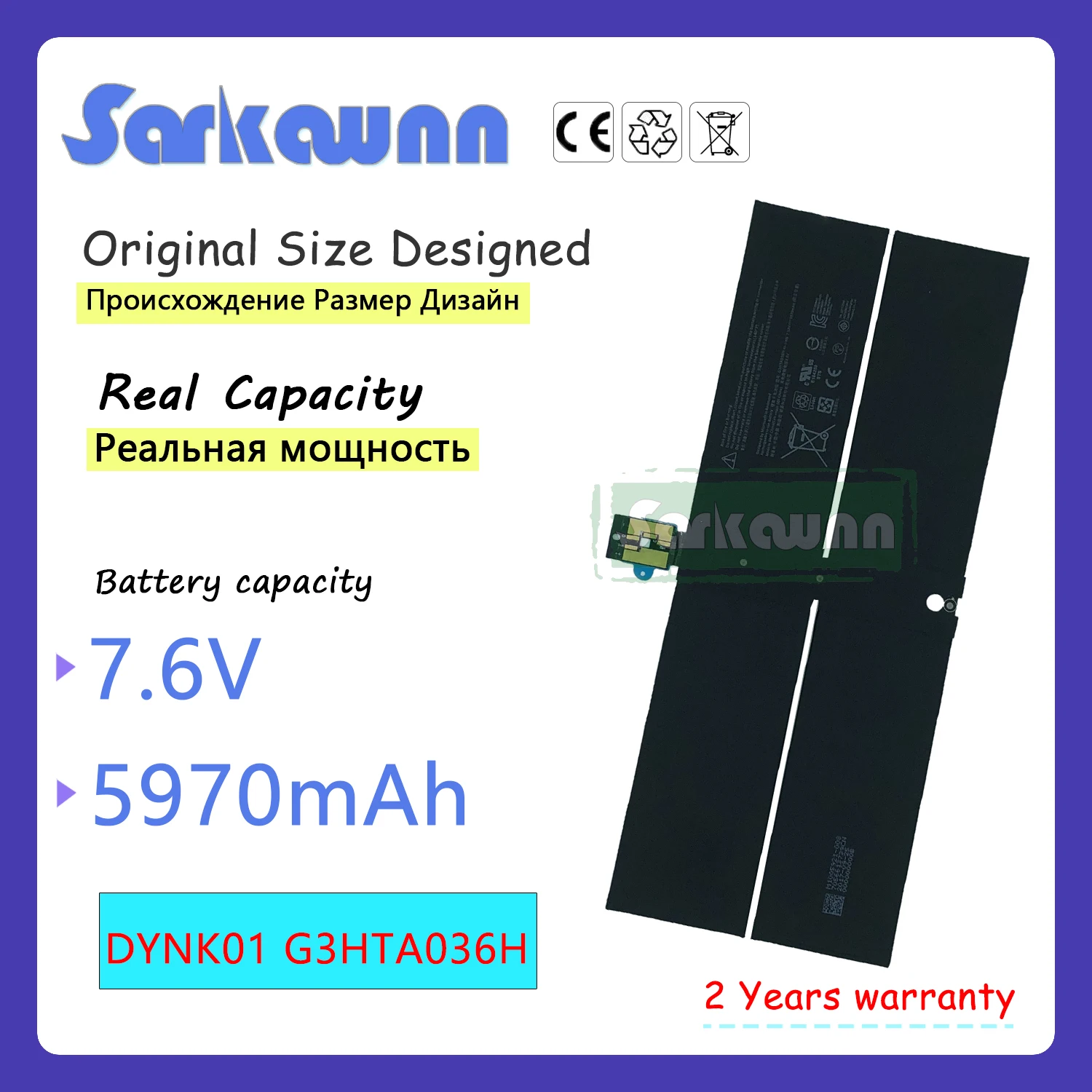 SARKAWNN 4 CELLE DYNK01 1769 G3HTA036H Batteria Del Computer Portatile PER Superficie Del Computer Portatile 1st Gen 1769 2017 DYNK01 G3HTA036H