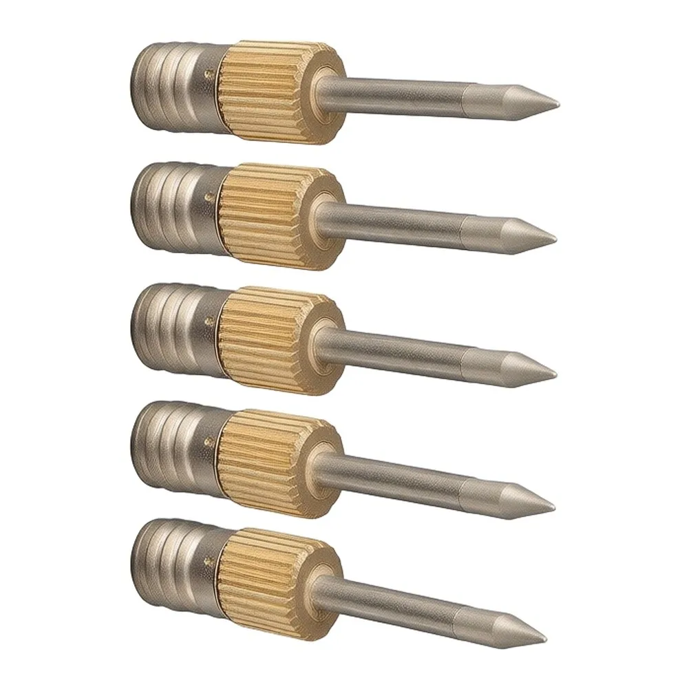 5PCS Silver Gold Soldering Iron Tips For E10 Interface Threaded Needle Point Line Drag Soldering Repair Tool