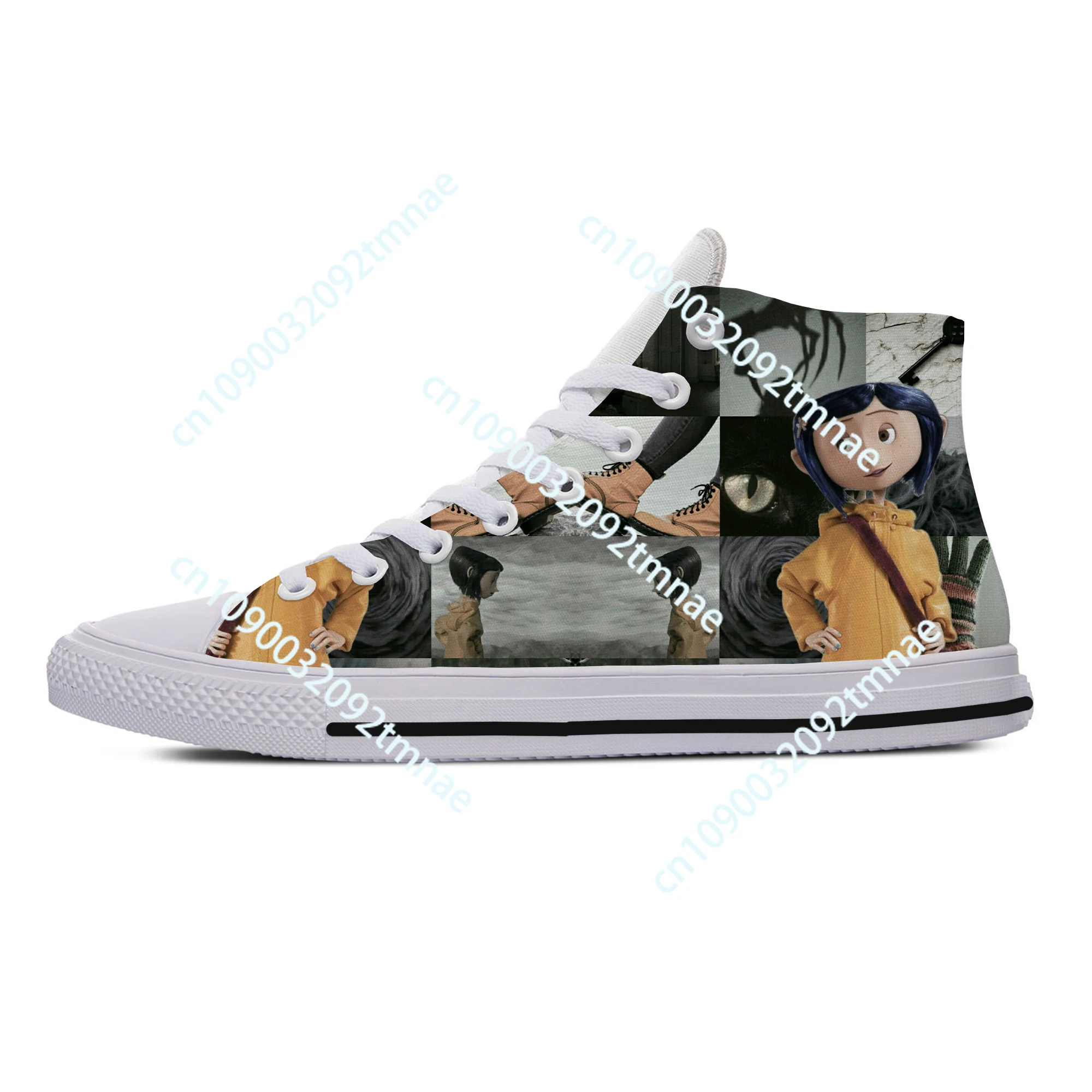 Hete Zomer Vrouw Man Casual Schoenen Handigheid Cartoon Leuke Grappige Coraline De Geheime Deur Schattige Cartoon Custom Sneakers Board Schoenen