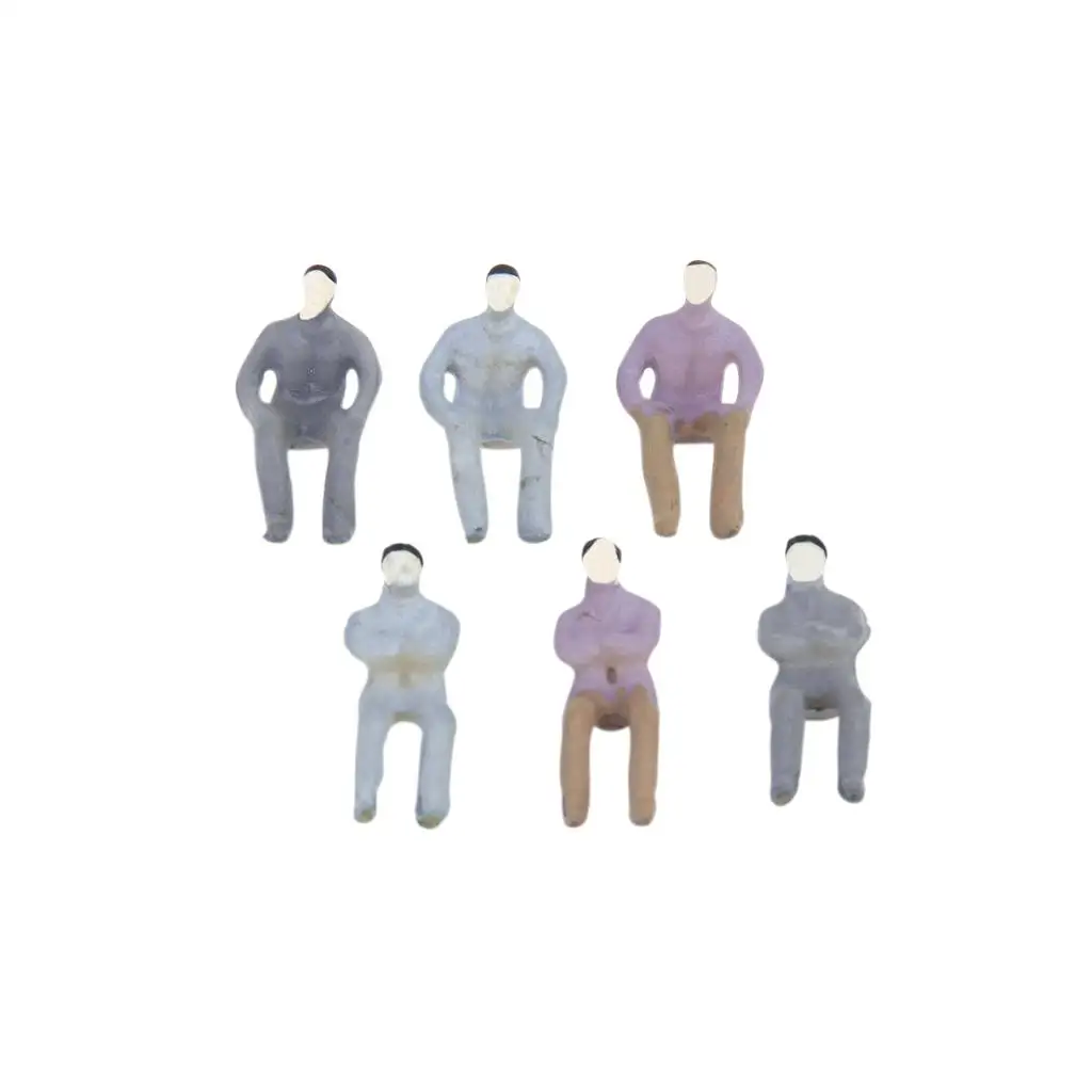 Model Train People 100 Piece Set Plastic Miniature Painted Seated Figures for Railway Platform Scene