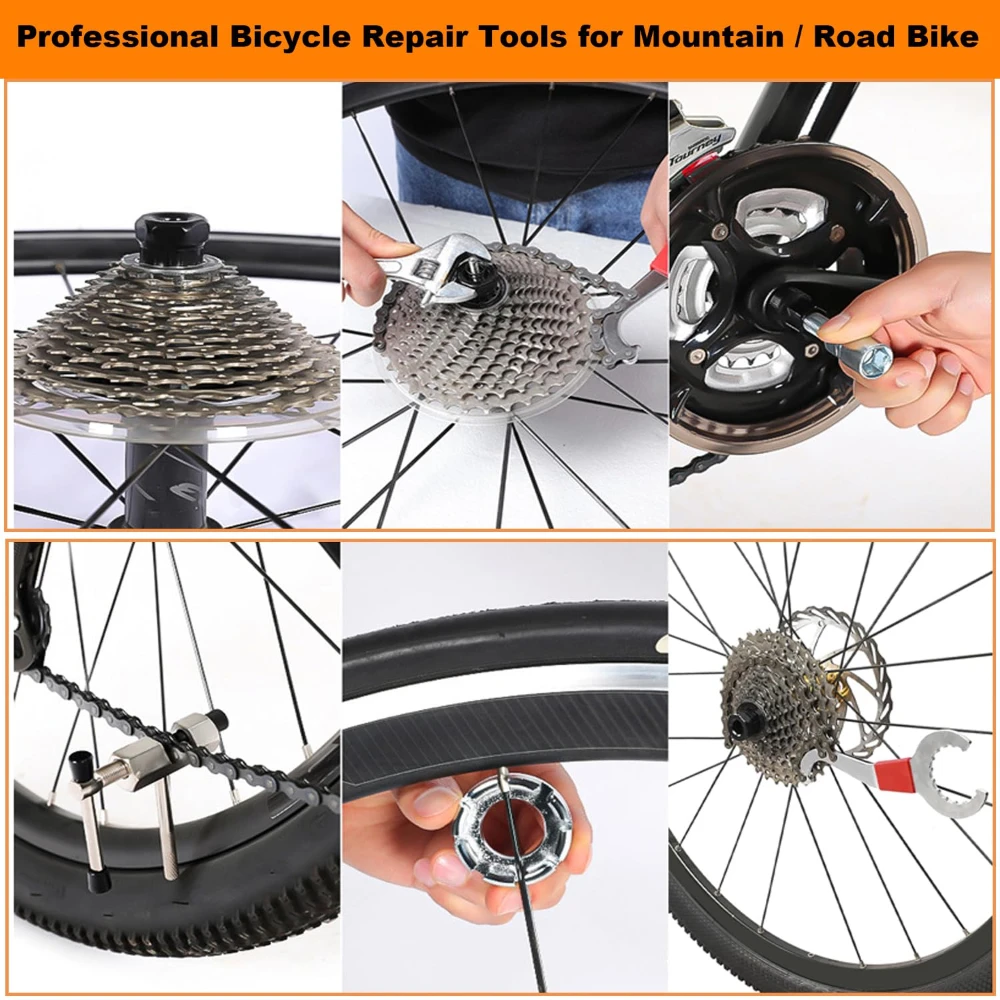 Bike Tool Kit Chain Breaker Cassette Lockring Remover for Bicycle Remover Wrench Chain Breaker Road Bike Maintenance Tool view 6