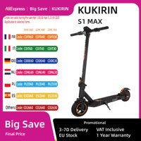 KuKirin S1 Max 350W 8 inch foldable electric scooter 36V 10.4Ah 30km/h max speed front electronic brake smart display