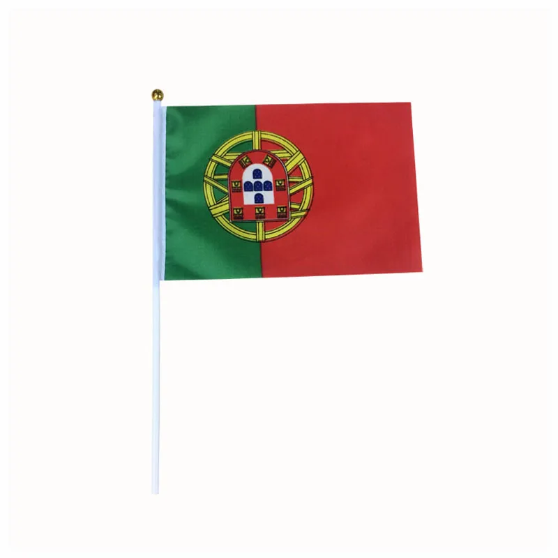 14*21 CM Portugal Hand Waving Flag Polyester Banner 100 P C S/LOT