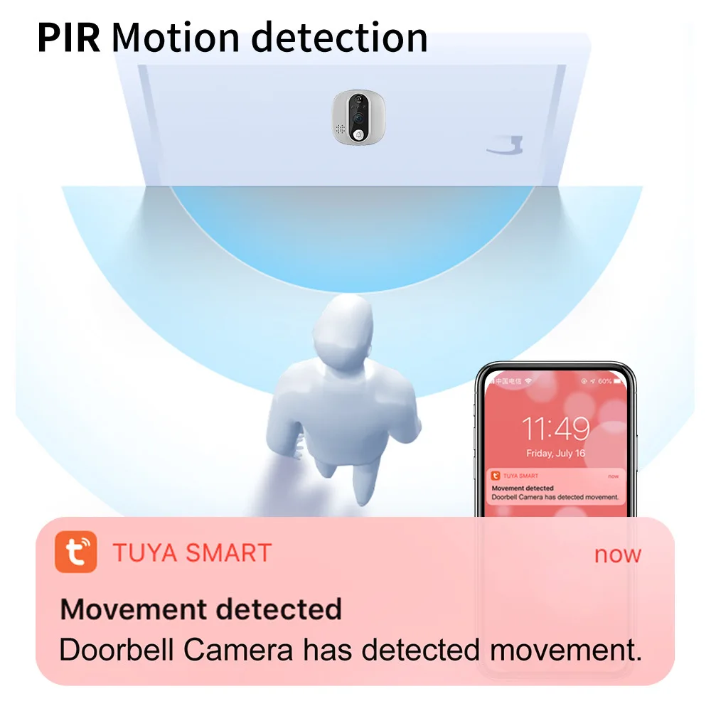 Electronic Smart Tuya 1080P 2.4G WiFi Magic Door Camera Auto Motion Detect Door Eye Camera Digital Door Viewer Wireless Doorbell