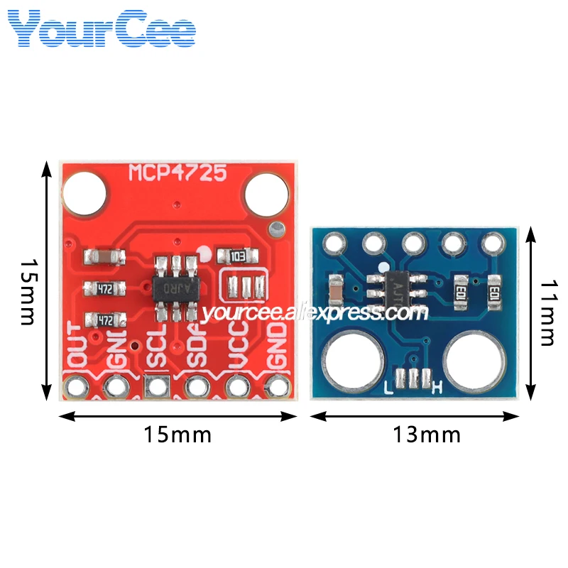 10 szt./1 szt. Moduł konwersji DAC MCP4725 Interfejs I2C Rozdzielczość 12-bitowa Płytka konwertera cyfrowo-analogowego D/A 2,7-5,5V — zdjęcie produktu 4