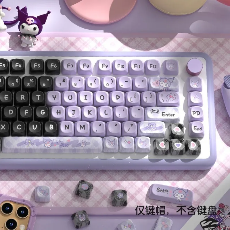 112 مفتاح سانريو Kawaii سينامورول أغطية المفاتيح الكرتون نمط PBT لوحة المفاتيح الميكانيكية مفتاح قبعات MCA ملحقات لوحة المفاتيح لطيف للغاية