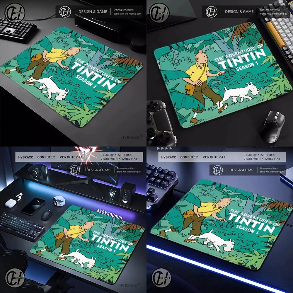 The A-dventures Of T-in Tines Mouse Pad Gaming Laptops Keyboard Mat Deskmat Pc Accessories Desk Protector Mousepad Gamer Mats