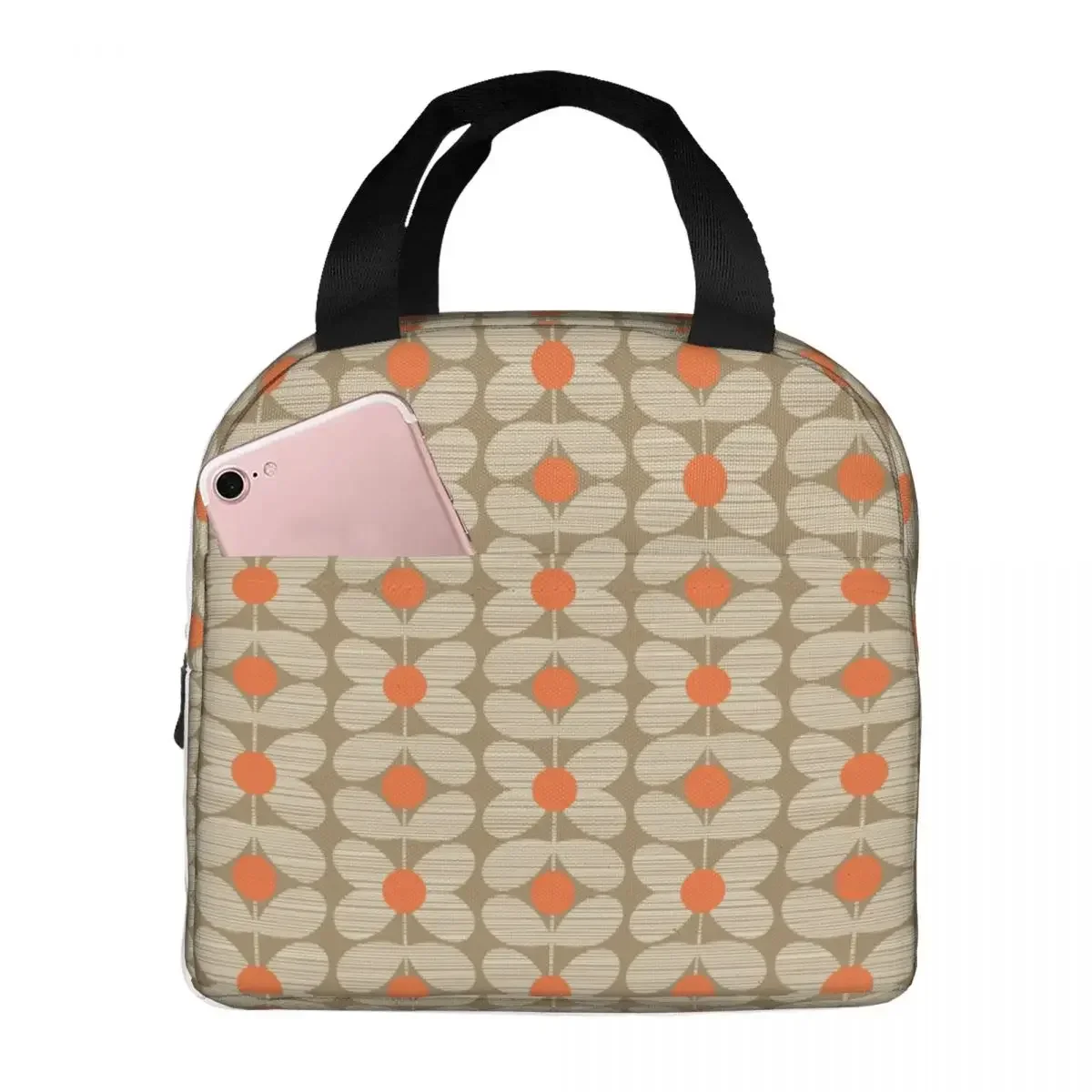 Orla Kiely Flower borsa da pranzo isolata borsa termica riutilizzabile floreale astratta ad alta capacità Lunch Box Tote Work Travel uomo donna