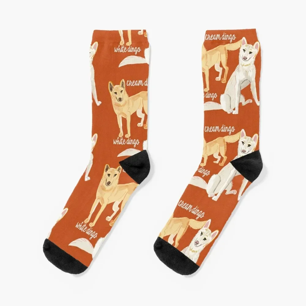 White and cream dingoes Socks funny sock new year hip hop Ladies Socks Men's