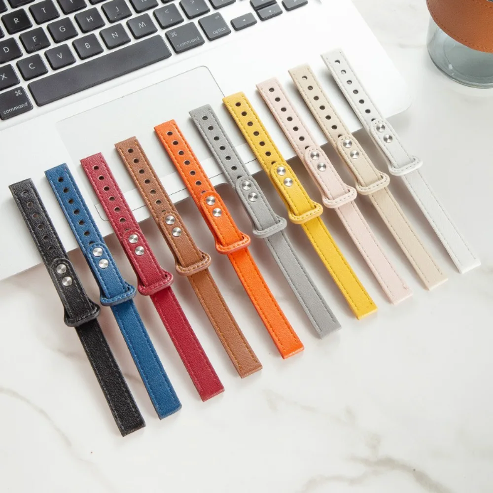 New Leather Strap For Xiaomi Mi Band 8 Adjustable Bracelet Replacement Wristband for Miband 8 Smart Watch Band Accessories