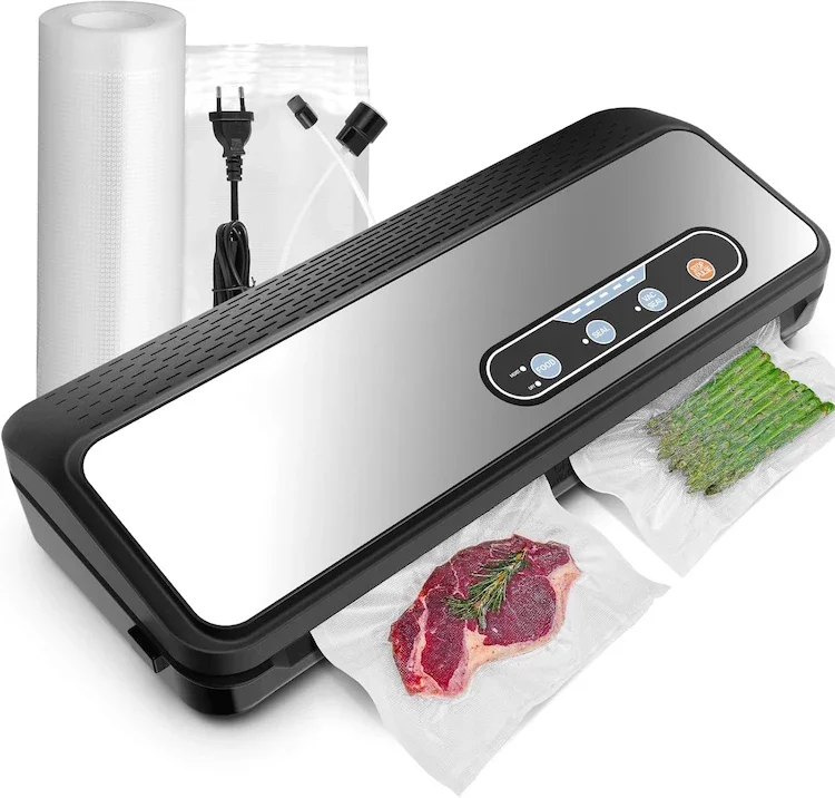 90Kpa Vacuum Food Sealer Machine with Kitchen Scale Tray LCD Display Vacuum Air Sealing for Food Preservation