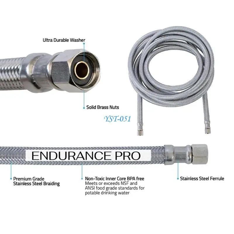 

E15A Refrigerator Water Line Water Line Braided Water Hose For Fridge Ice maker