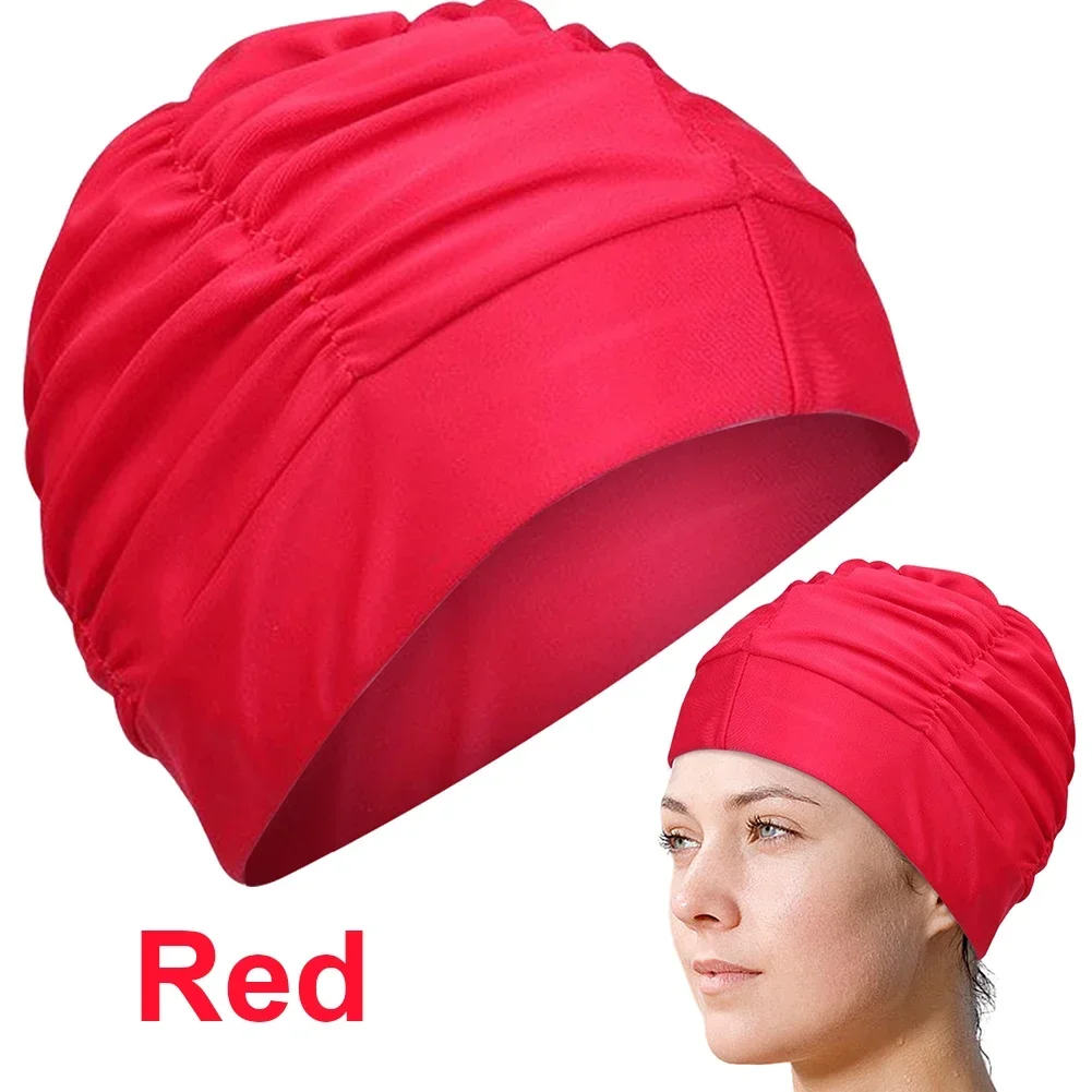 Adult Swimming Caps for Women High Elasticity Bathing Caps Cover Ears Swimming Hats Large for Long Hair Weaves Extensions Curls