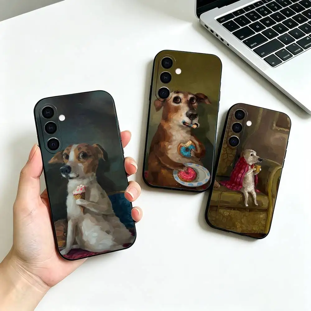 Fun Animal Phone Case For Samsung Galaxy A73, A72,A70,A53,A52,A51,Soft Silicone Black Cover
