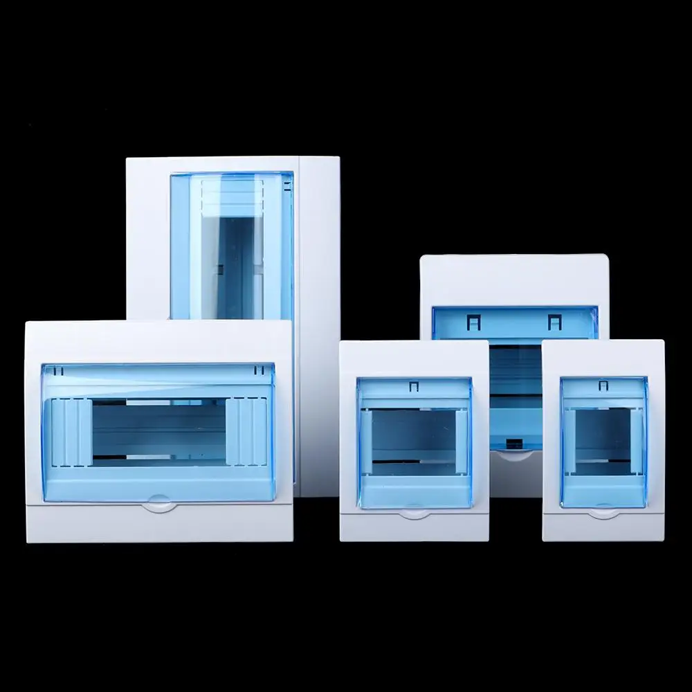 Indoor Wall Mount 2-3/3-4/4-6/5-8/9-12 Ways Distribution Protection Box Electric Transparent Cover Project Case Plastic Boxes