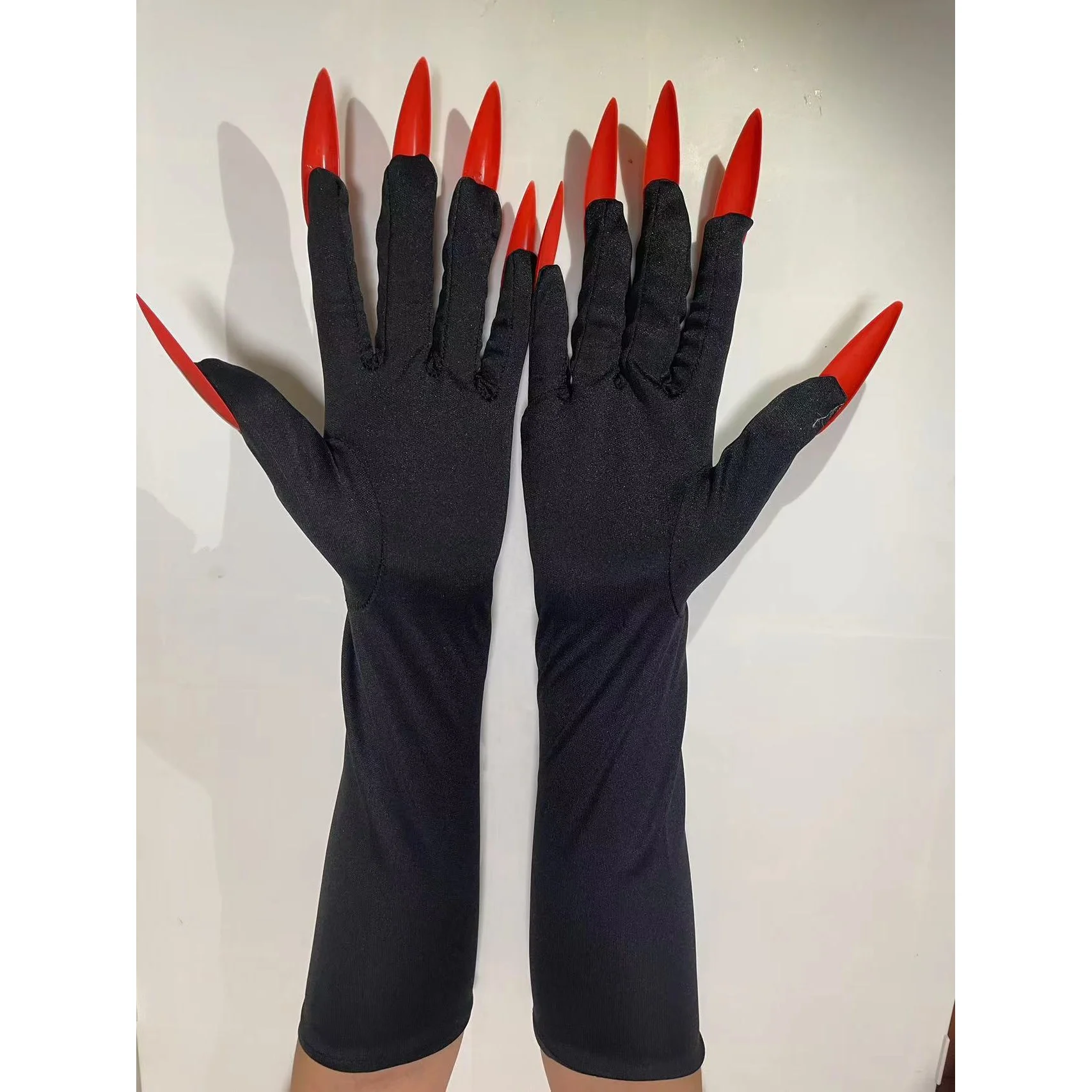 Halloween-Handschuhe, lange Nagel-Vampir-Handschuhe, Hexen-Handschuhe, Rollenspiele, fünf Finger, geteilter Finger, Cosplay mit Geisterklaue, lange Handschuhe