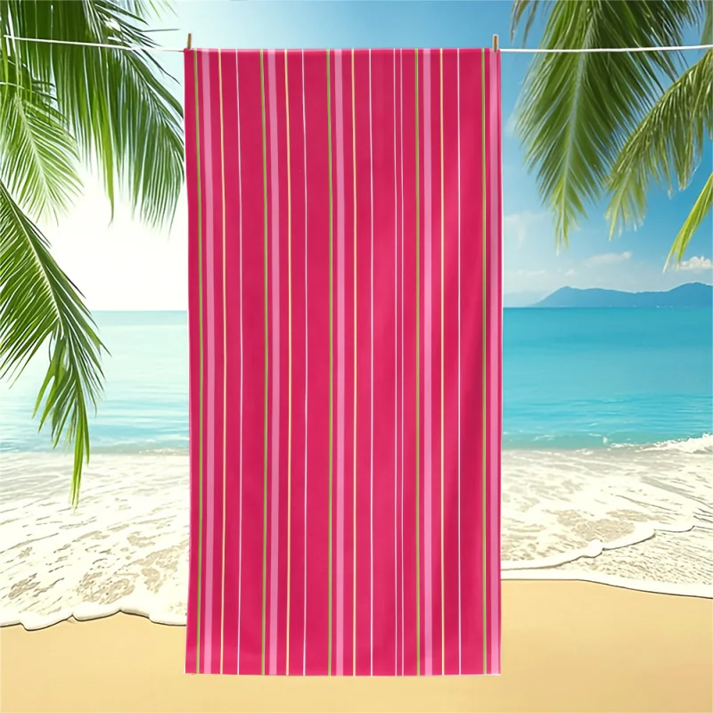 Pastel Vertical Striped Print Beach Towel Pool Towel Camping Towel Bath Towel Blanket Girly Adult Travel Digital Print