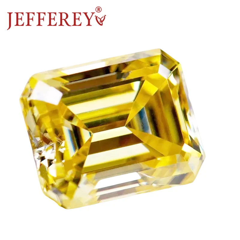 

Yellow Moissanite Loose Gemstone Round Cut D VVS Color Lab Grown Stone 1ct-10ct Pass Diamond Tester GRA Certified Jewelry Making