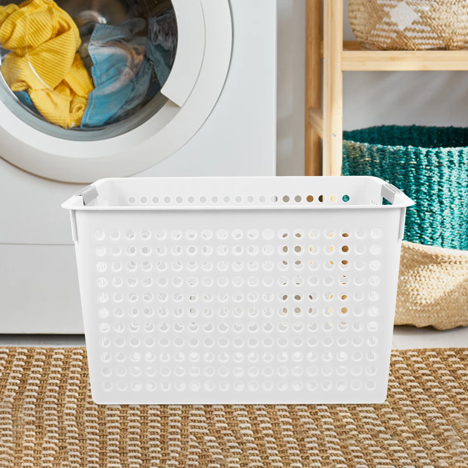 

Large Capacity White Laundry Baskets Storage Organizer for Home Office Bedroom Living Room Kids Toys Clothes Blanket Sundries