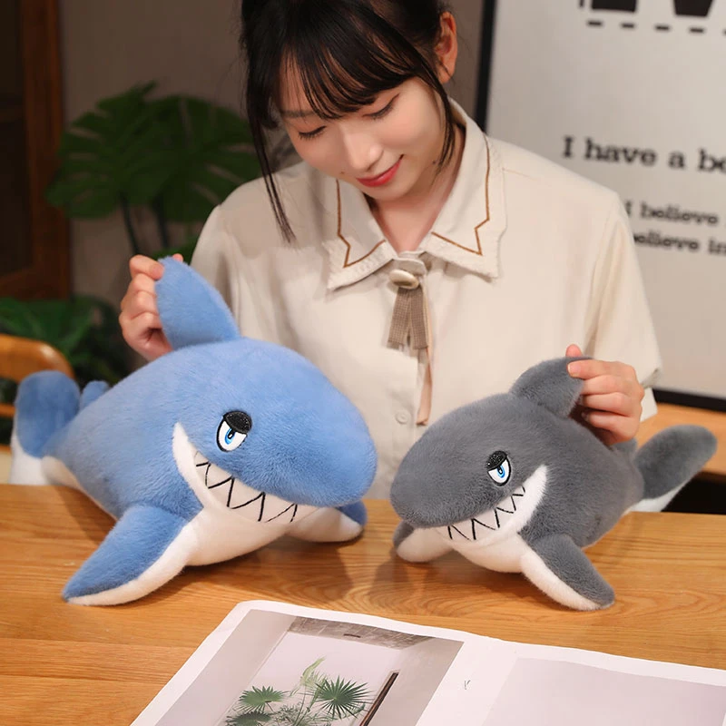 45-85 سنتيمتر Kawaii الكرتون محاكاة أنيمي القرش البحرية الحيوان ألعاب من نسيج مخملي للأطفال القرش اليدوية دمية هدية #3