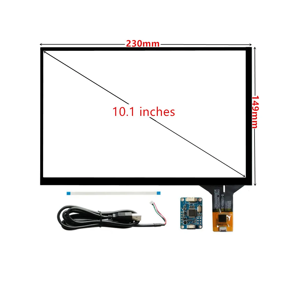 10.1 Inch 230mm*149mm Raspberry Pi Tablet PC Navigation Capacitive Touch Digitizer Touchscreen Panel Glass USB Driver Board