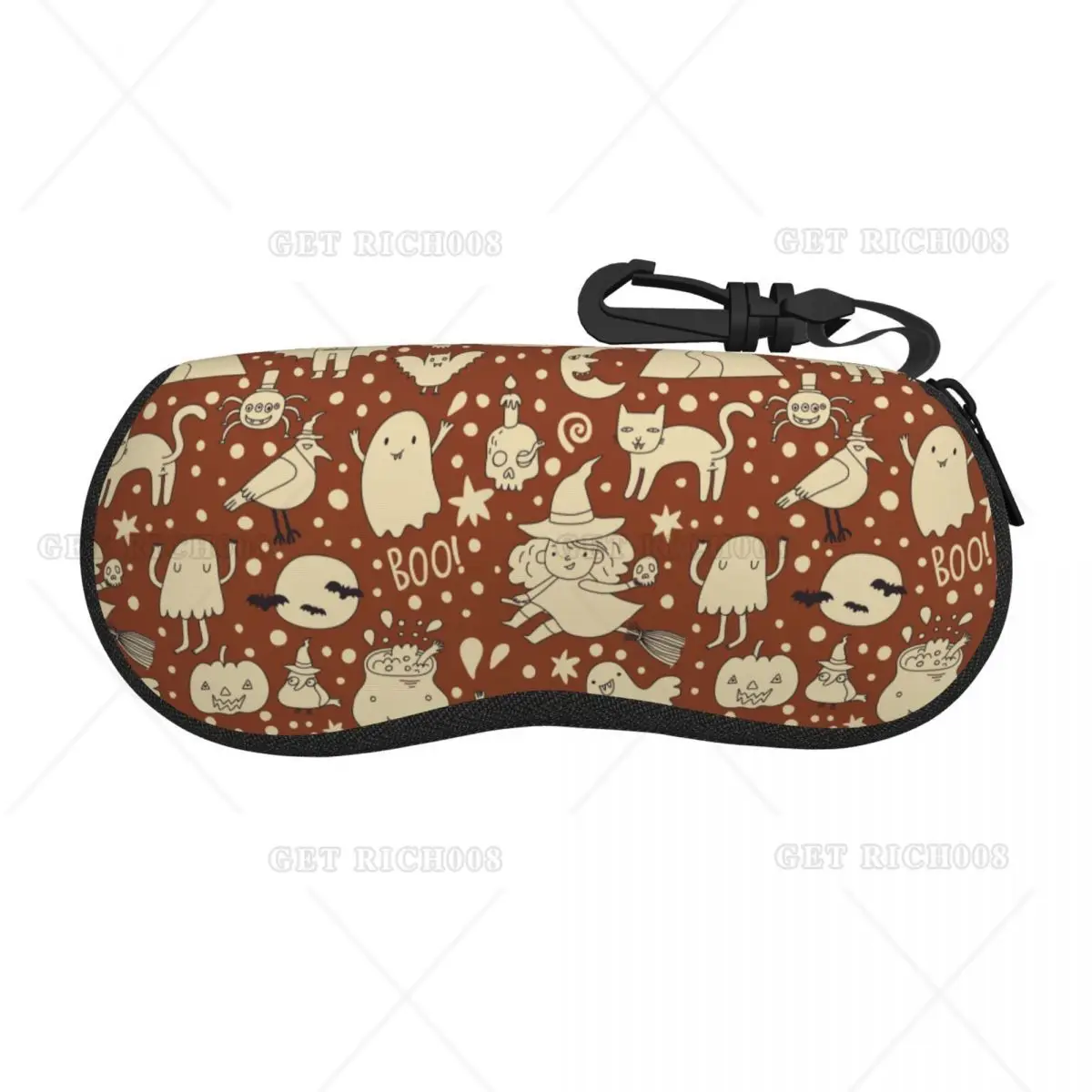 Cartoon Boo Ghost Doodle Witch Men Women Soft Sunglasses Eyeglass Case Glasses Bag Accessories One Size Print Holiday Gift