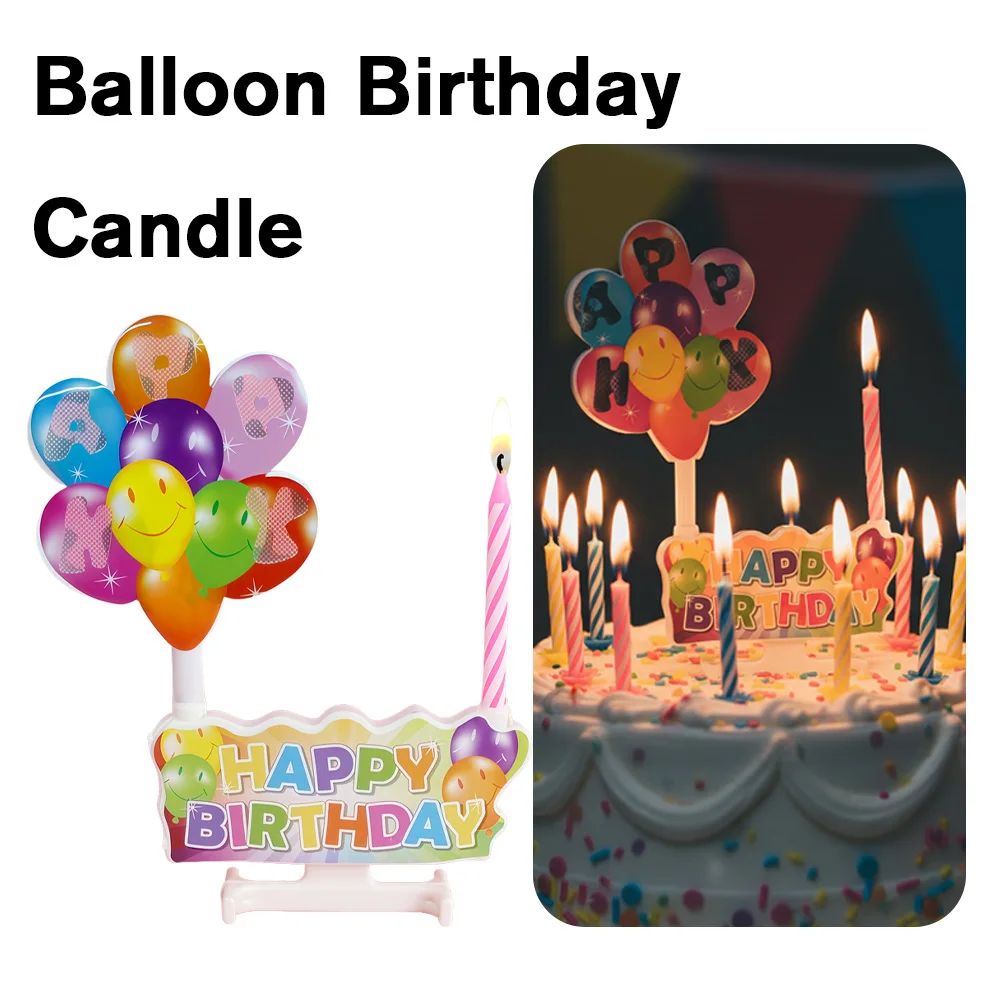 

2pcs Balloon Birthday Candles| Singing Birthday Candle | Wish Candle with Flickering LED Light for Party Cake Decoration