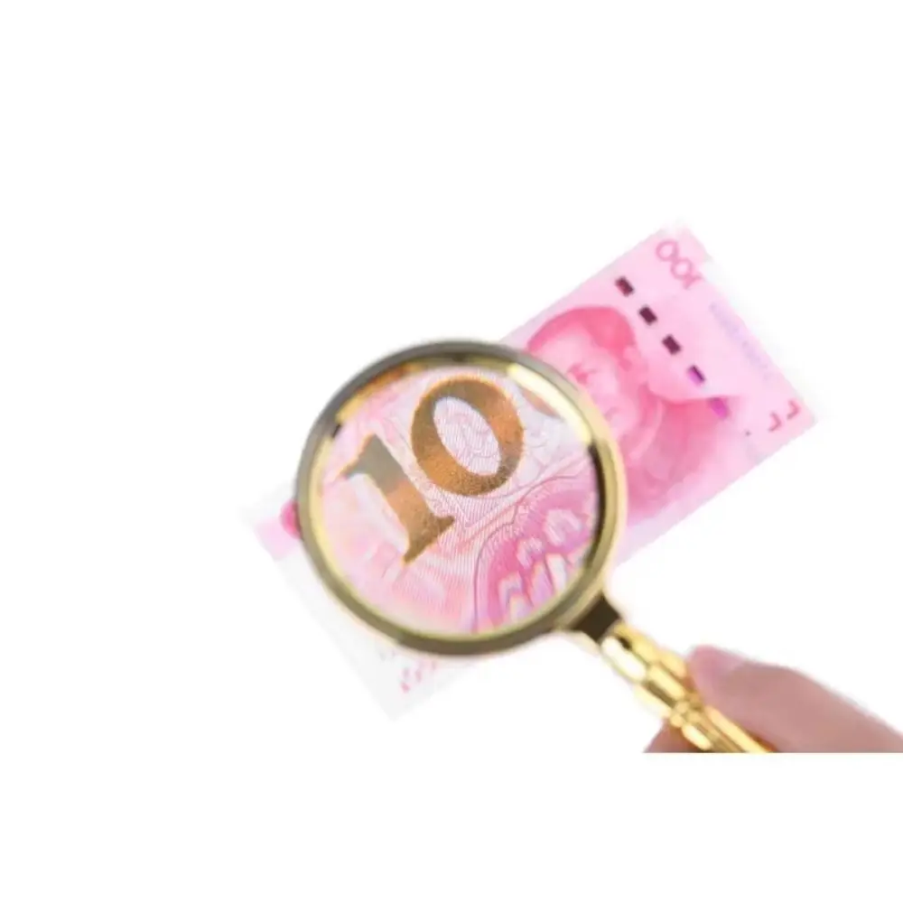 Retro Plastic Magnifying Glass Glass Lens High Definition Loupe Magnifier Gold Handheld Pocket Tool Viewing Jewelry
