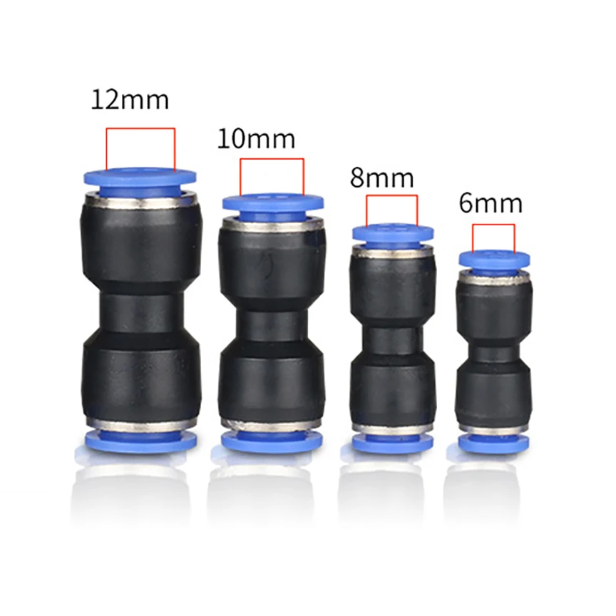 1PCS Pneumatic Fittings Straight Push Plastic Connector 6/8/10/12mm PU Trachea Connectors & Plastic Air water Hose Tube Joint