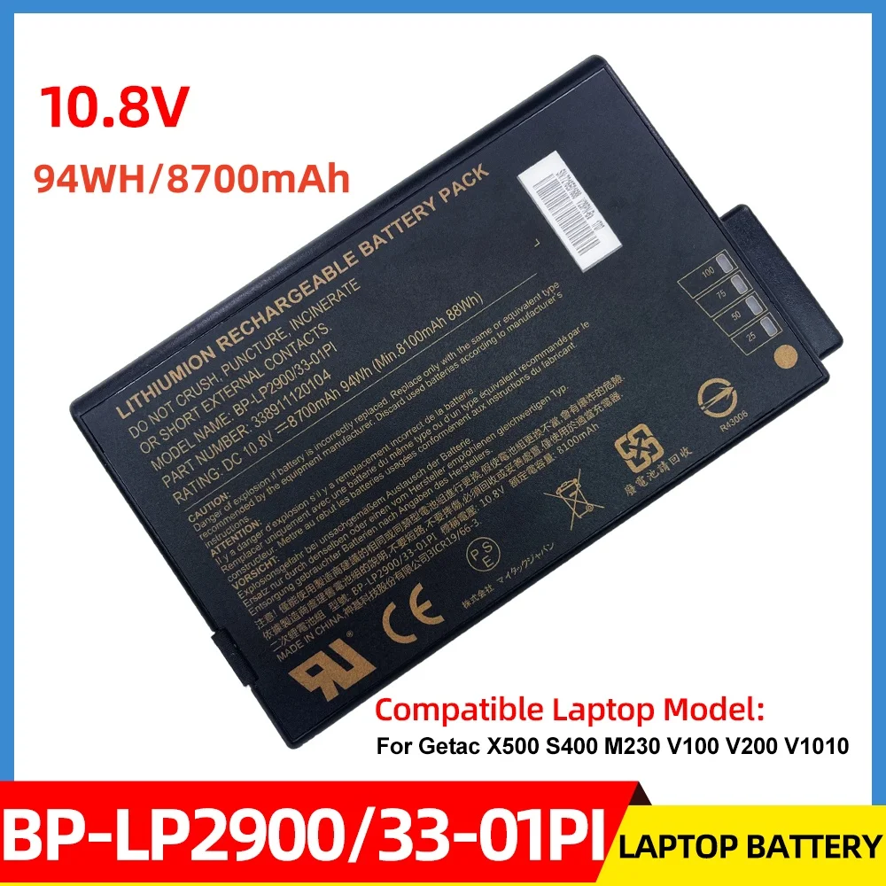 

New BP-LP2900/33-01PI 10.8V 8700mAh Laptop Battery For Getac X500 V100 V1010 V200 S400 M230
