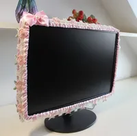17-30INCH Lace Fabric Door Curtain TV Circle Can Be Flipped Dust Cover Monitor Screen Home Decorations Dust Cover With Elastic