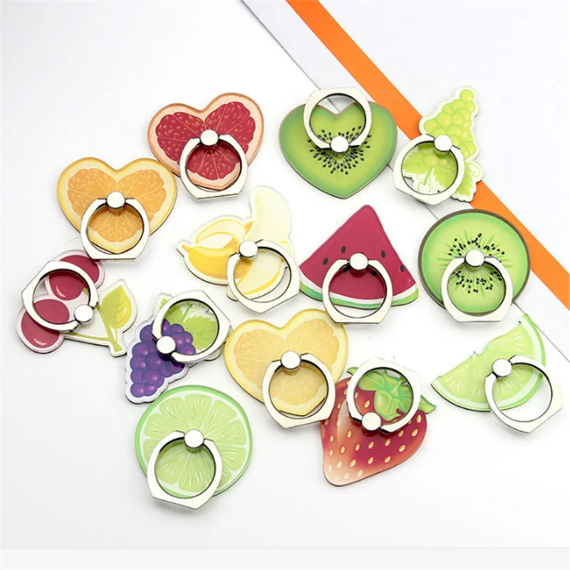 Orange Lemon Strawberry Grape Finger Ring Smartphone Stand Holder Mobile Phone Holder Stand For Iphone 13 14 Xiaomi Huawei