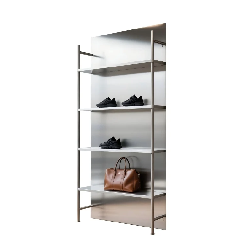 

Clothing store display rack Stainless steel shelf Multi-layer shelf Floor-to-ceiling storage rack Book flower pot ornament shelf