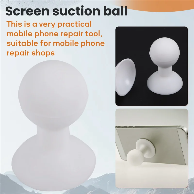 A003 2Pcs Mobile Phone Suction Cup, Silicone Screen Suction Ball, Lazy Desktop Suction Cup Holder, Mobile Phone Repair Tool