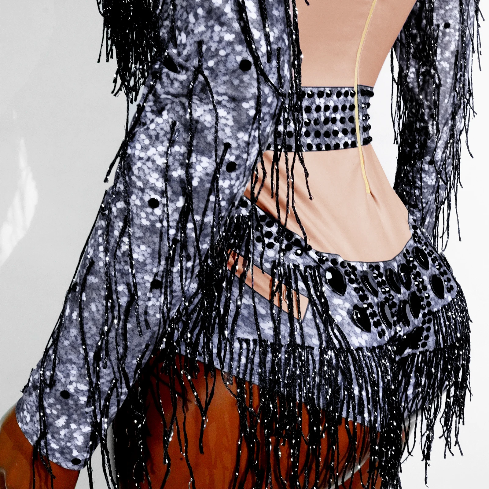 Stage Performance Sexy Cutout Tassel Jumpsuit Team Pole Dance Club Birthday Party Nightclub Dj Singer Dance Performance Costume