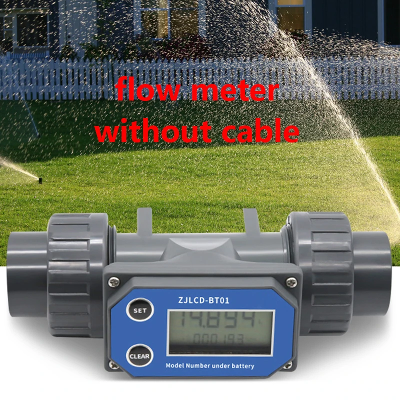 PVC Pipe Liquid Water For Farm Garden Irrigation Water Flow Meter DN25-DN80 LCD Digital Display Flowmeter ZJLCD-BT01