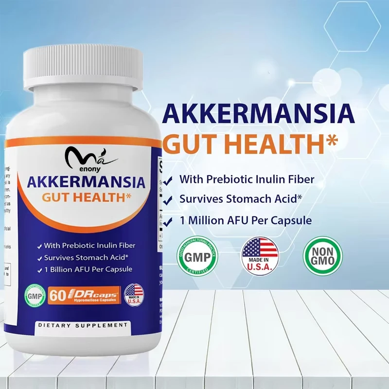 Vitamina Akkermansia Muciniphola per la salute intestinale-60 capsule DR (rilascio ritardato)-realizzate in fibra di inulina prebiotica