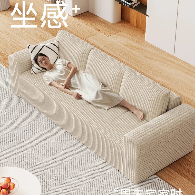 

Cream wind light luxury modern simple roll bag compression sofa small apartment full sponge corduroy single and double lazy prin