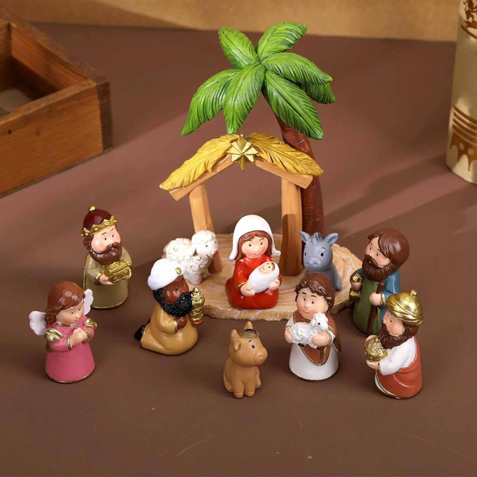 Nativity Sets For Christmas 10 Pieces Holiday Jesus Figures Decor Jesus Nativity Figures For Shelf Office Church School Holiday