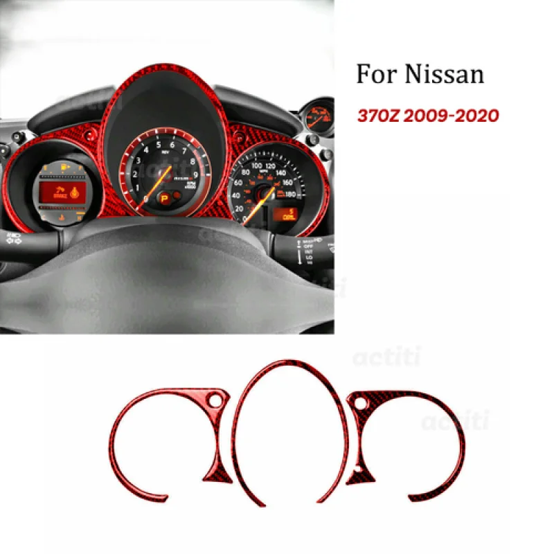 

A+ For Nissan 370Z 2009-2020 Red Carbon Fiber Dashboard Instrument Panel Cover Trim