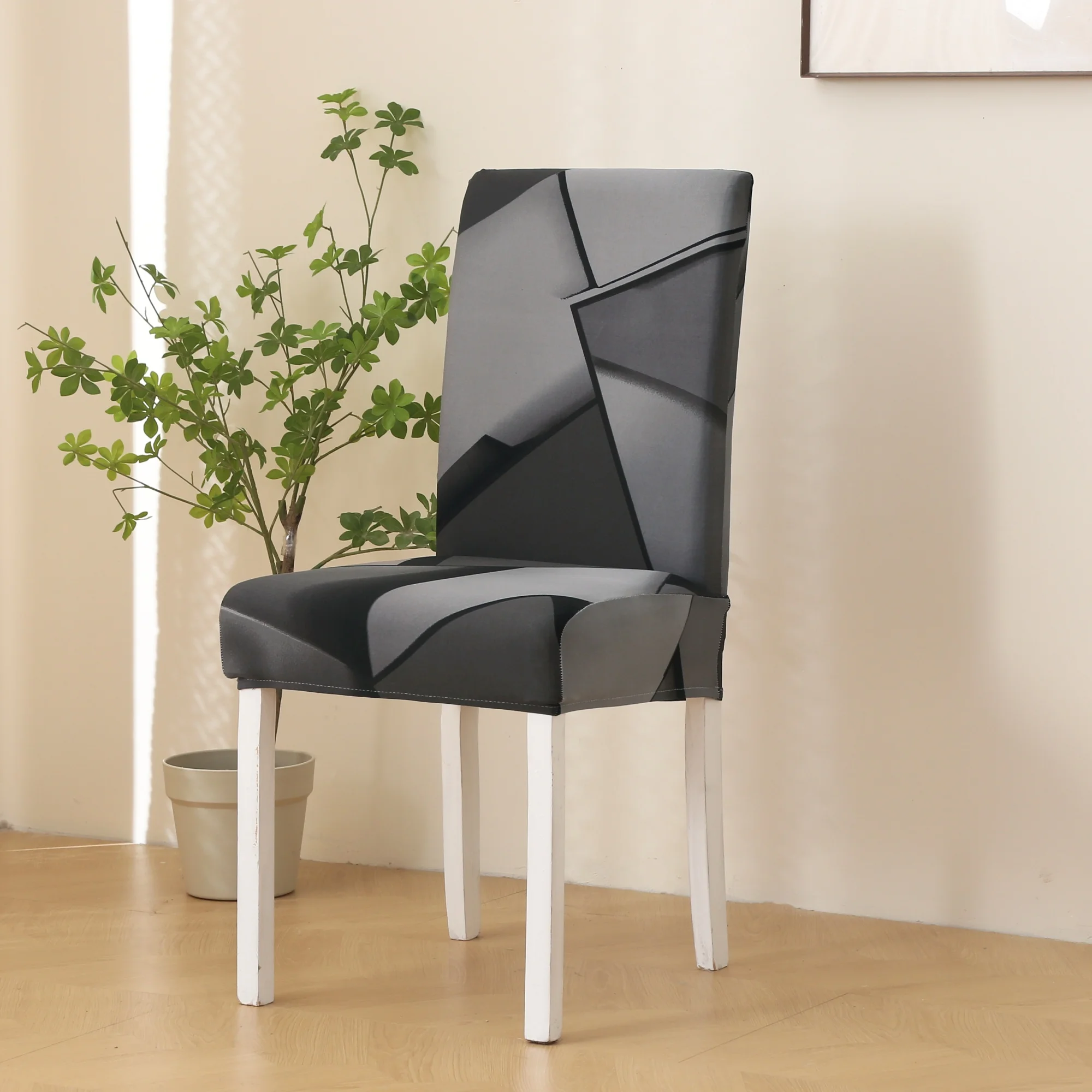 4/6/10 pcs 3D Geometric Chair Cover-Urban Chic! Machine WashabChairle & Durable. Ideal for Home ect