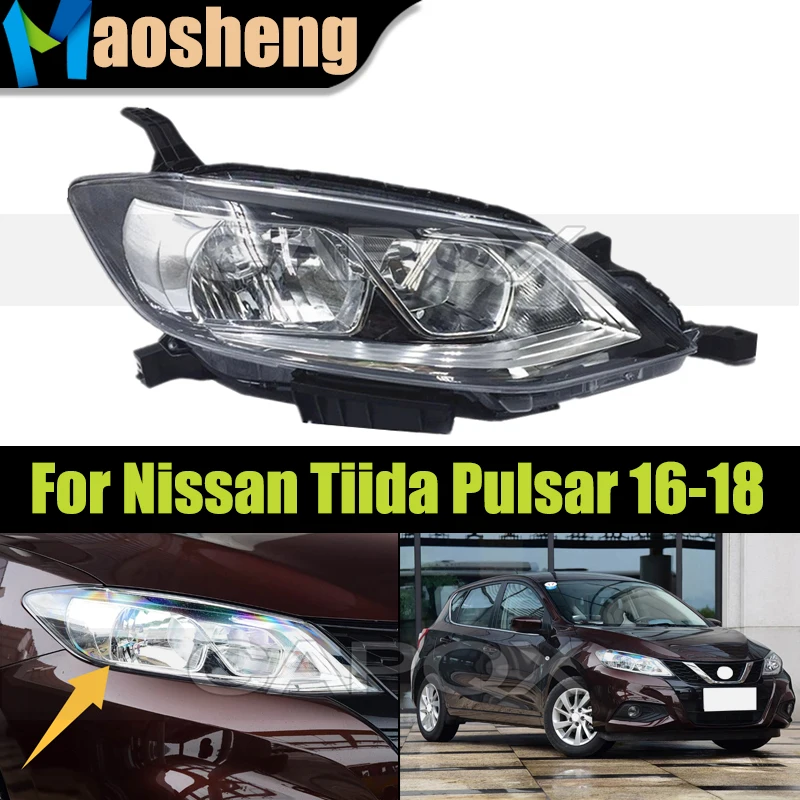 Faro delantero Buper para Nissan Tiida Pulsar 2016 2017 2018, faro delantero, luz del conductor