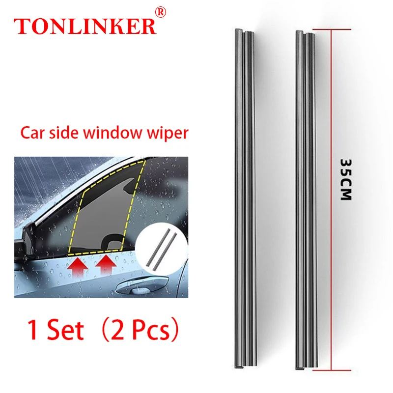 

TONLINKER Car side window wiper water mist removal wiper strip silent wiper blade Brushes Cutter Car Accessories