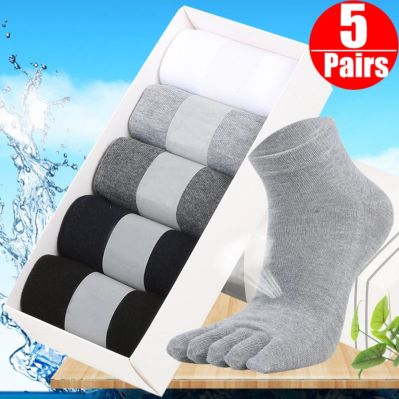 

5pairs Unisex Men Women Toe Socks Cotton Five Finger Socks Running Breathable Sweat Deodorant Antibacterial Casual Sports Sock