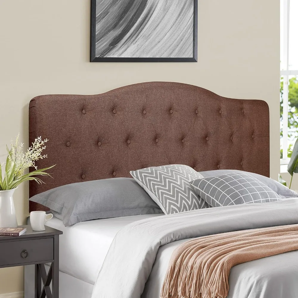 Cassandra Full headboard only, Height Adjustable Full Size Bed Headboard, Button Tufted Headboard with 12 Positions, Metal Legs
