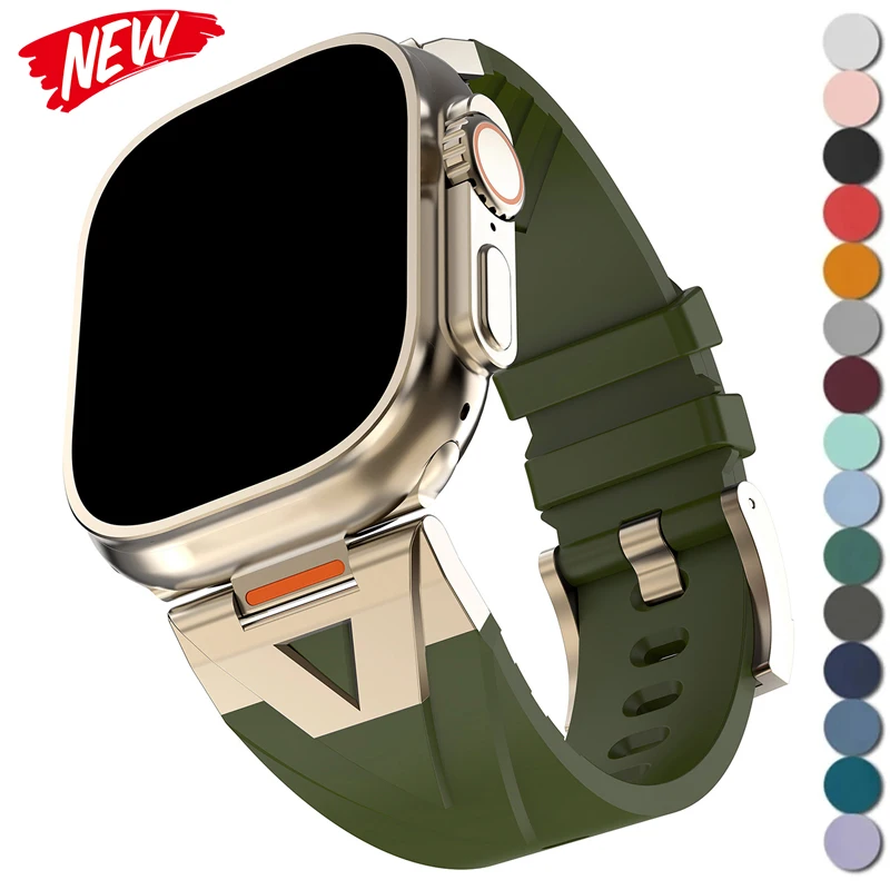 

Силиконовый спортивный ремешок для Apple Watch Strap Series 10 9 8 7 6 5 4 SE для IWatch Ultra 2 49 мм 46 мм 45 мм 44 мм 42 мм 40 мм Браслет