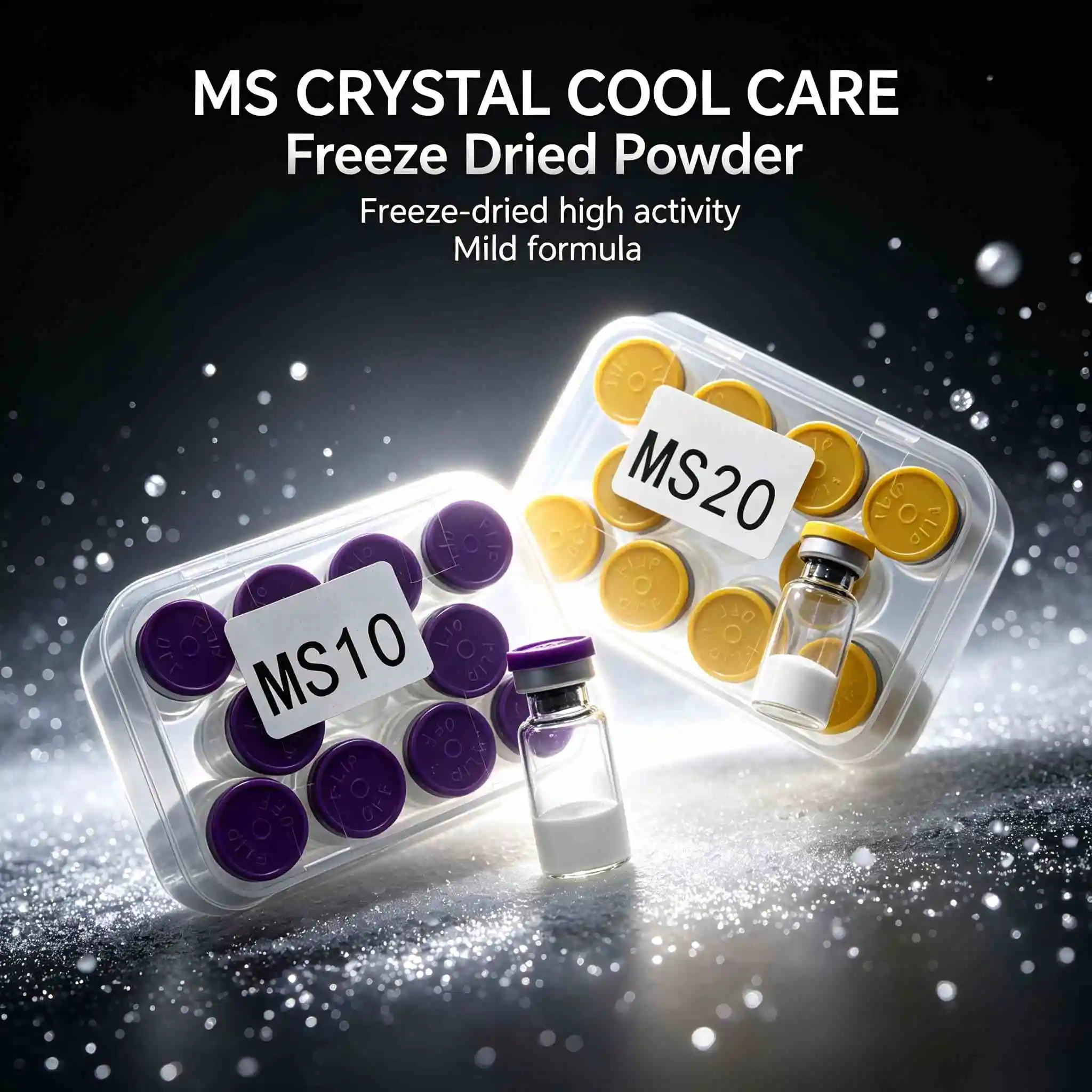 MS Lyophilized Powder Vial Set,Hydrating Facial Essence,Freeze-Dried Powder,Random Cap Colors,Date Subject to Actual Goods